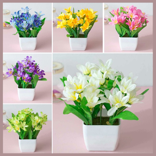 Pot Bunga Plastik Bunga Hias Plastik bunga artifical Bunga Hiasan pot bunga tanaman pot kecil SAYURI-6