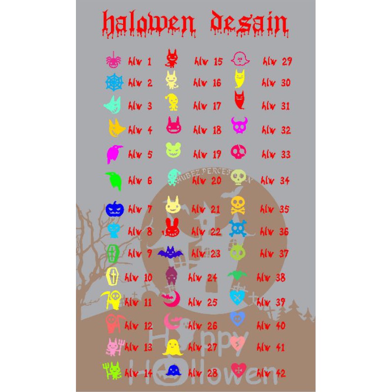 

sticker nama desain halowen(cutting sticker)