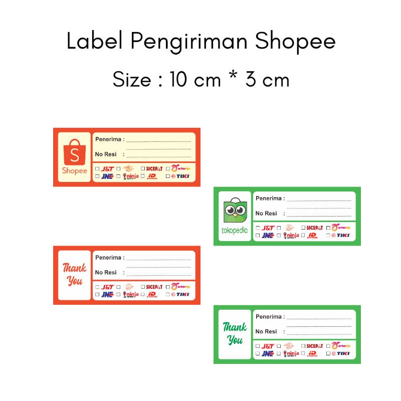 Jual Stiker Label Pengiriman Shopee Sticker Pengiriman Shopee Label