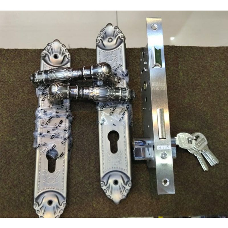 handle pintu kamar tidur ANTIK / hendel paket komplit BISA COD / gagang pintu kamar satu set