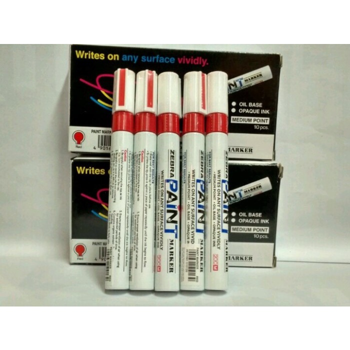 

Spesial Spidol Paint Marker Zebra Merah- Medium Point Isi 10 Pcs Merah Bergaransi