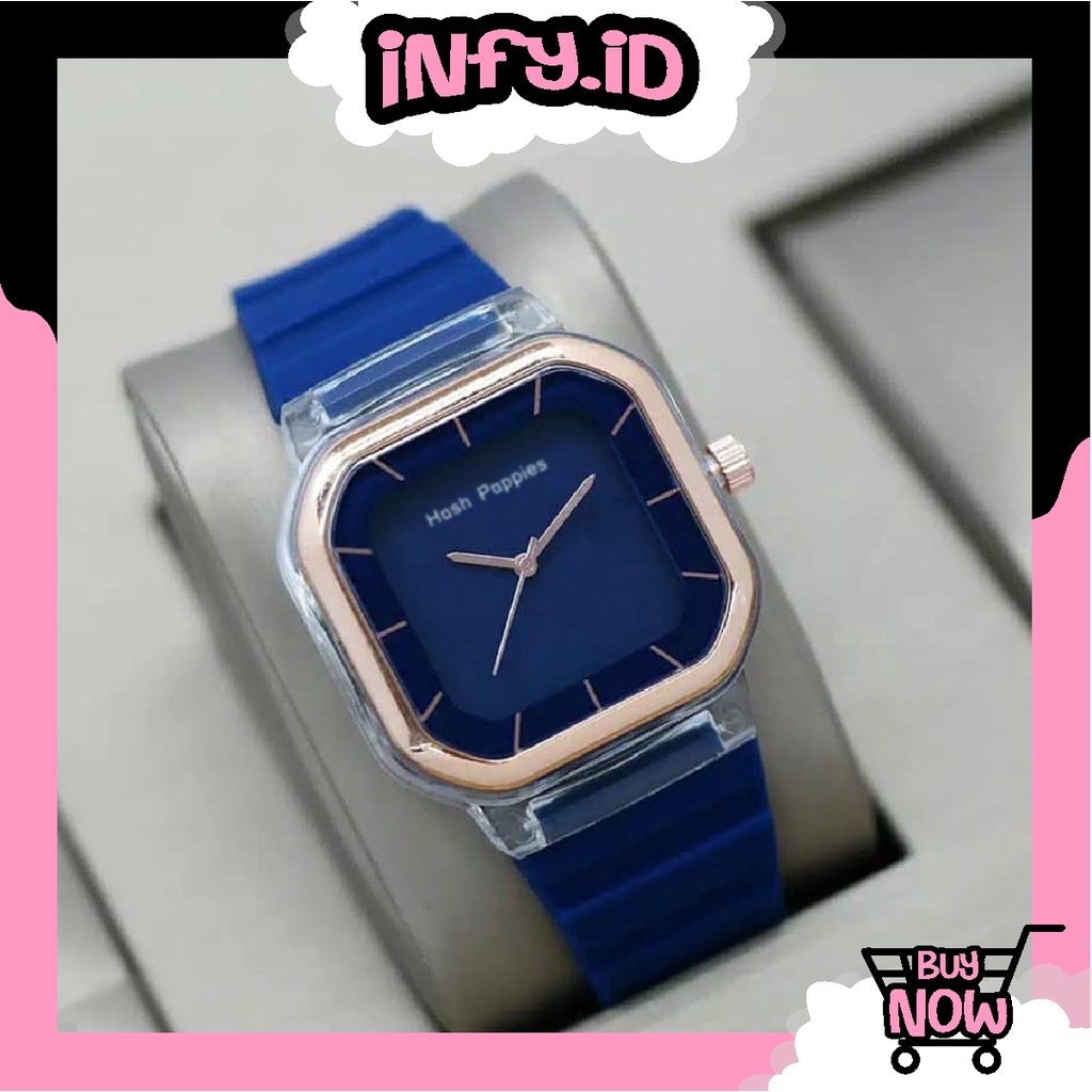 INFY - JT036 Jam Tangan Wanita Hosh Poppies Kotak Tanggal Crono Hiasan HP-60