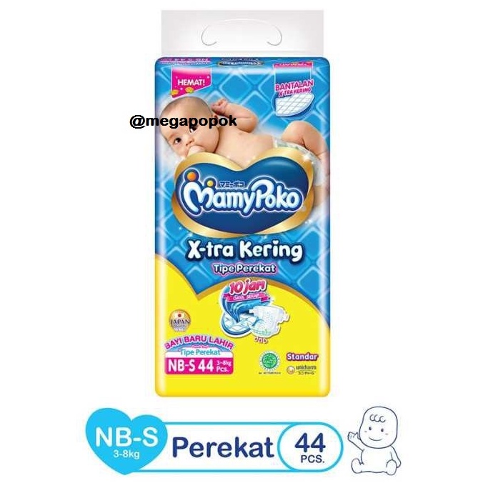 Mamy Poko Open Standar Popok Perekat NB-S44/megapopok