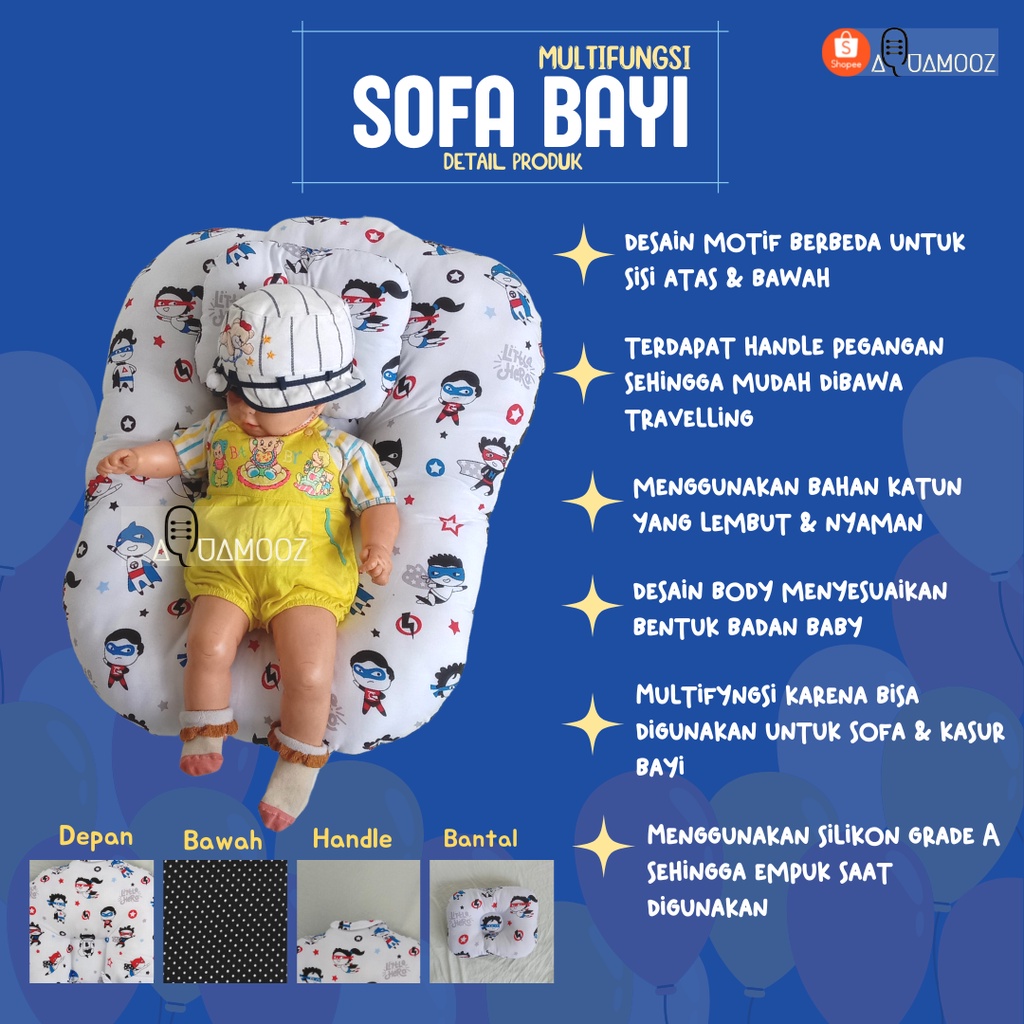 Sofa Bayi Multifungsi Kasur Bayi Jumbo Tempat Tidur bayi matras bayi kasur travelling baby 2in1