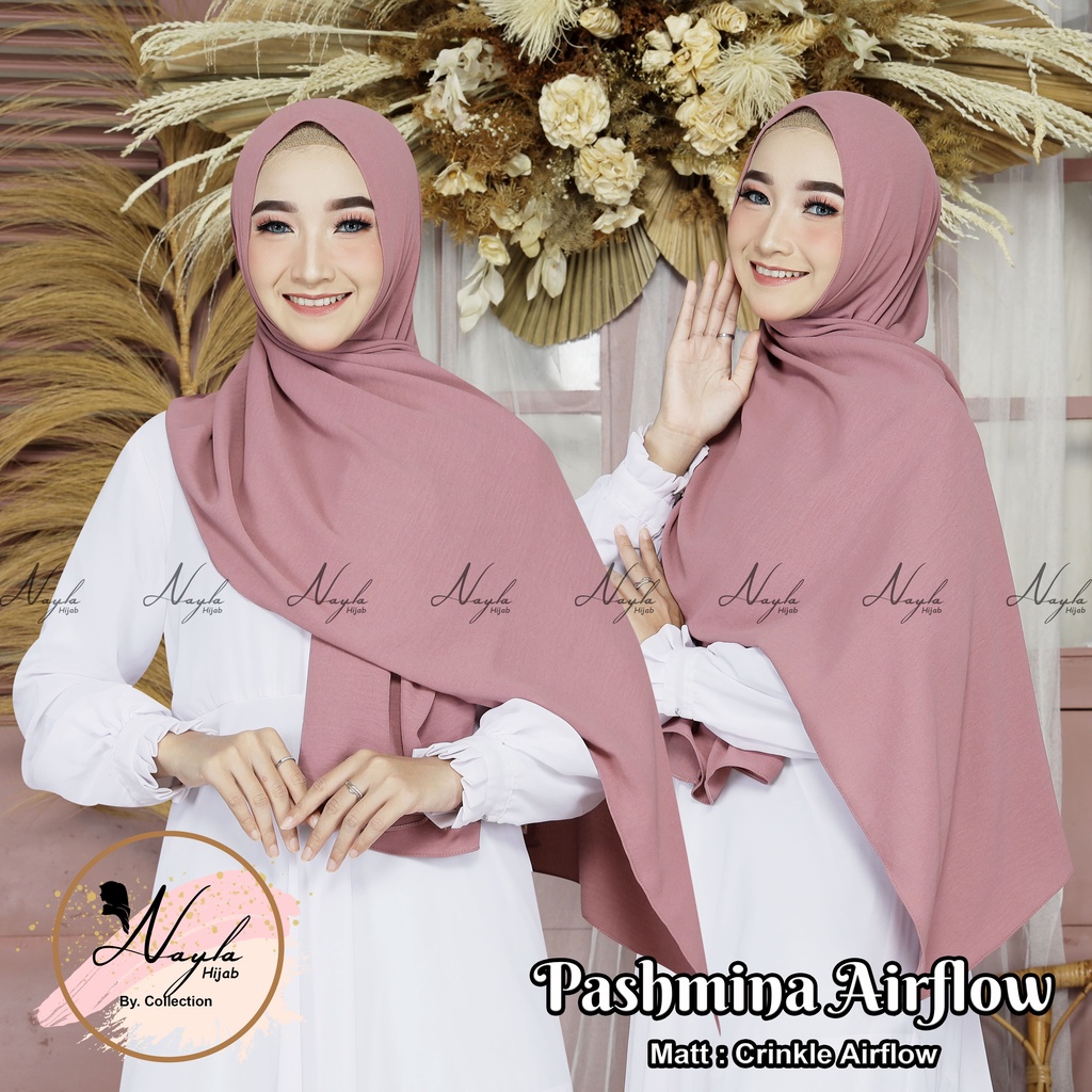 Pashmina Crinkle Airflow Premium Hijab Pashmina Anti Kusut Jilbab Pashmina Airflow Terbaru Nayla Hija'b