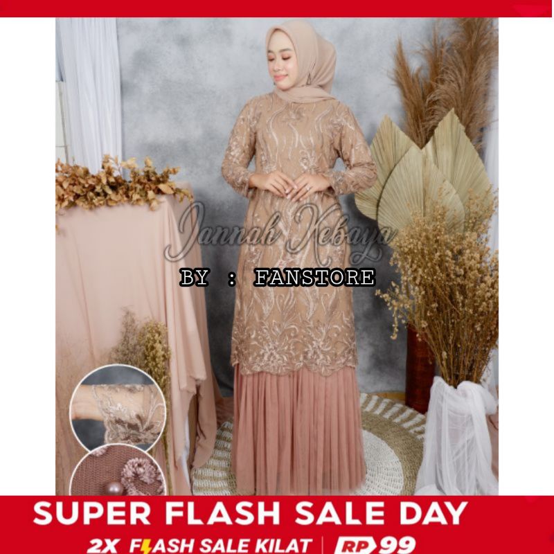 Gamis Terbaru Khayra Dress Tulle Kebaya  Combinasi Tutu by fanstore