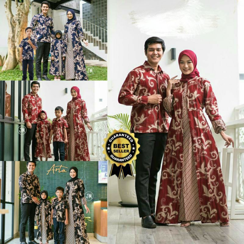 Couple Gamis Family Batik Keluarga,Sarimbit Ibu Ayah Dan anak