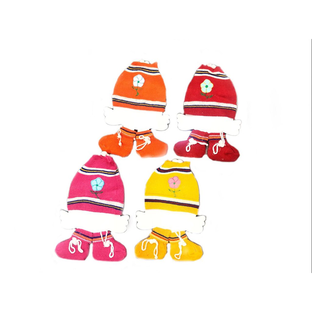 Owlet - Topi Rajut Bayi / Kupluk Bayi Lengkap dengan Kaos Kaki Bayi SET