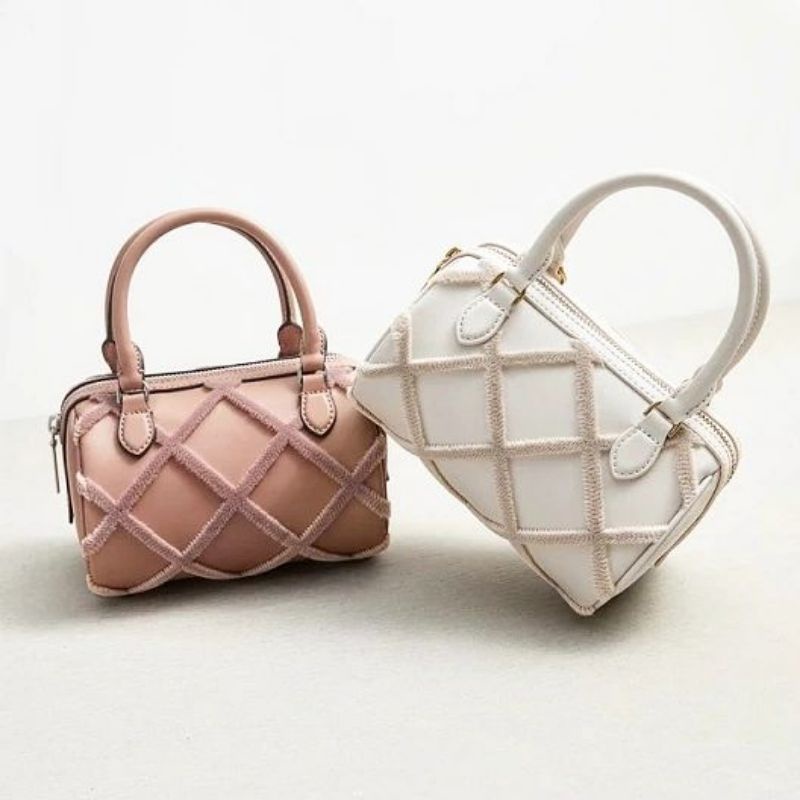 3.3 SALE | CK Cleo Criss-Cross Pattern Top Handle Bag