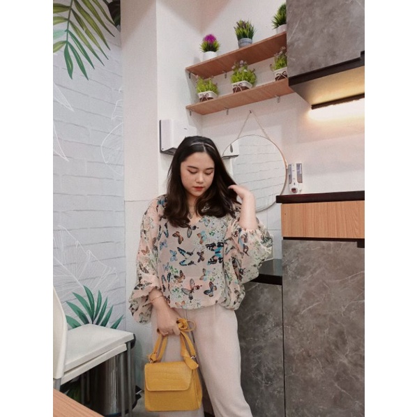 [ PRELOVED ] atasan blouse sifon model baloon xxl jumbo