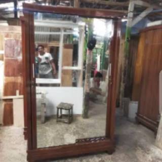 Lemari pakaian jati asli 2 pintu sliding Shopee Indonesia Lemari pakaian jati asli 2 pintu sliding Shopee Indonesia