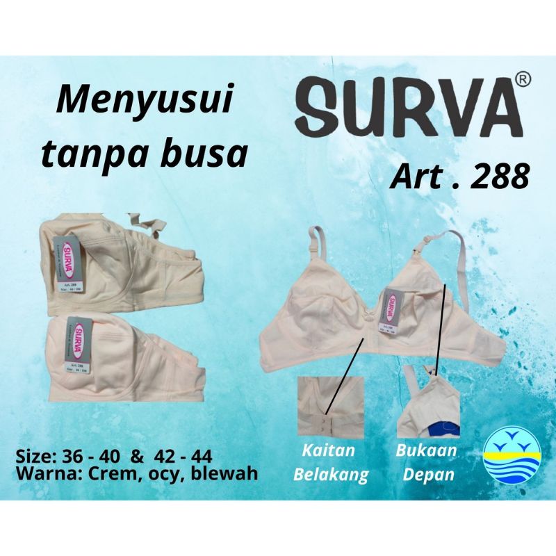 Bra Menyusui Tanpa Kawat Tanpa Busa Bahan Katun Surva