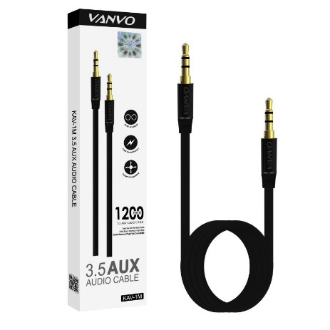 KABEL AUX PREMIUM QUALITY ORIGINAL VANVO 3.5mm 1.2 meter