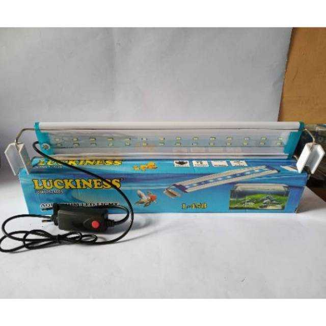 Lampu Led Aquarium 40-50cm Aquascape Luckiness LED L 458 10watt putih biru super bright