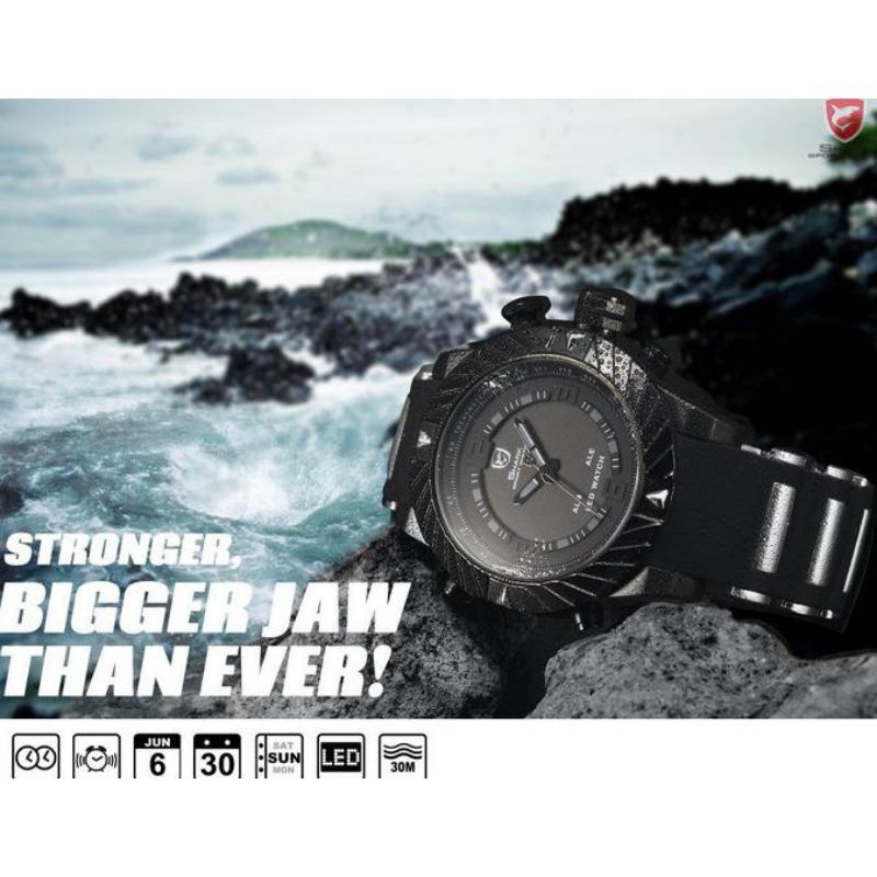 shark jam tangan sport cowo waterproof original termurah