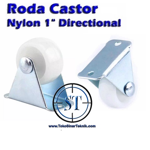 Roda Castor Nylon 1&quot; LURUS Directional Caster Wheel Rak Lemari 1 Inch