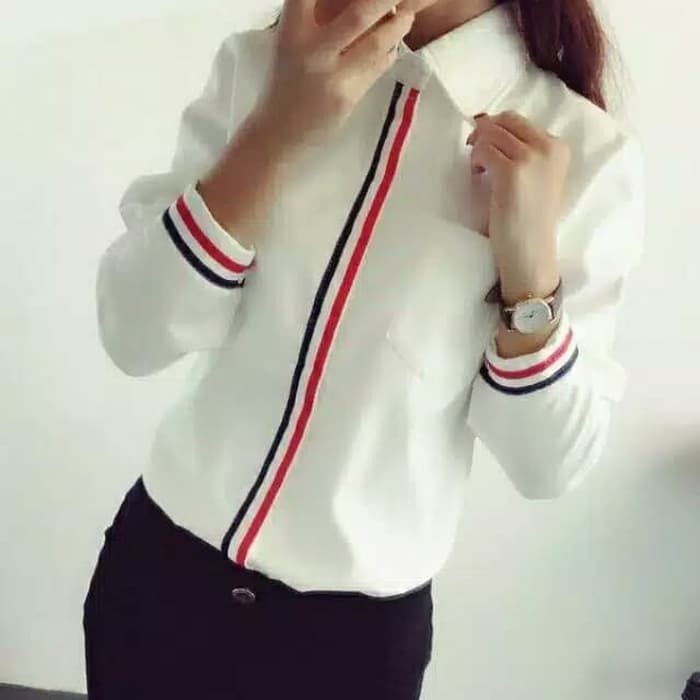 Hem Kemeja Baju Wanita Model Korea Best Seller
