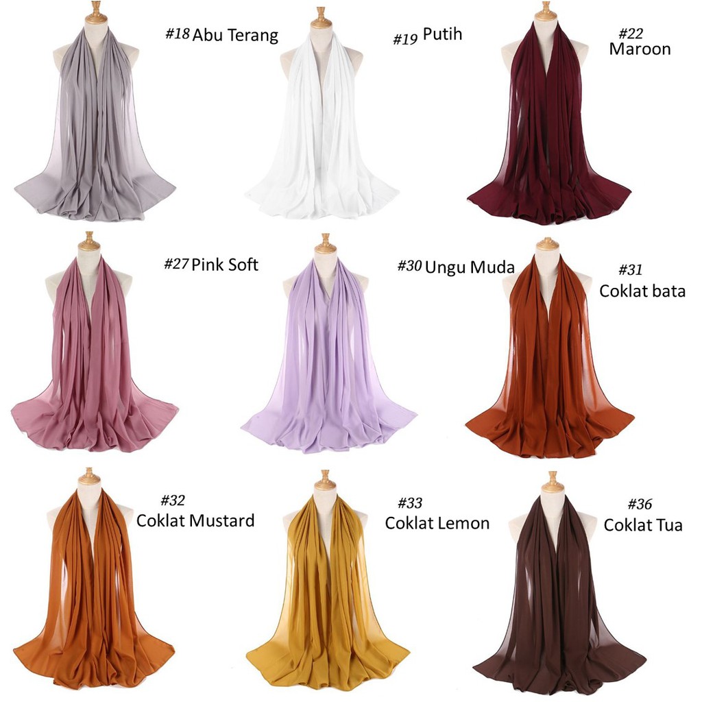 DF HJB053 Pashmina Heavy Chiffon Hijab pasmina Premium Jilbab Pashmina Premium Pashmina Chiffon