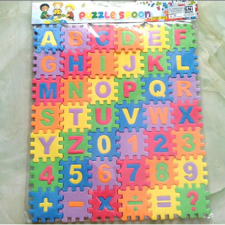 MAINAN EDUKASI PUZZLE SPON HURUF ABC ALFABET 818