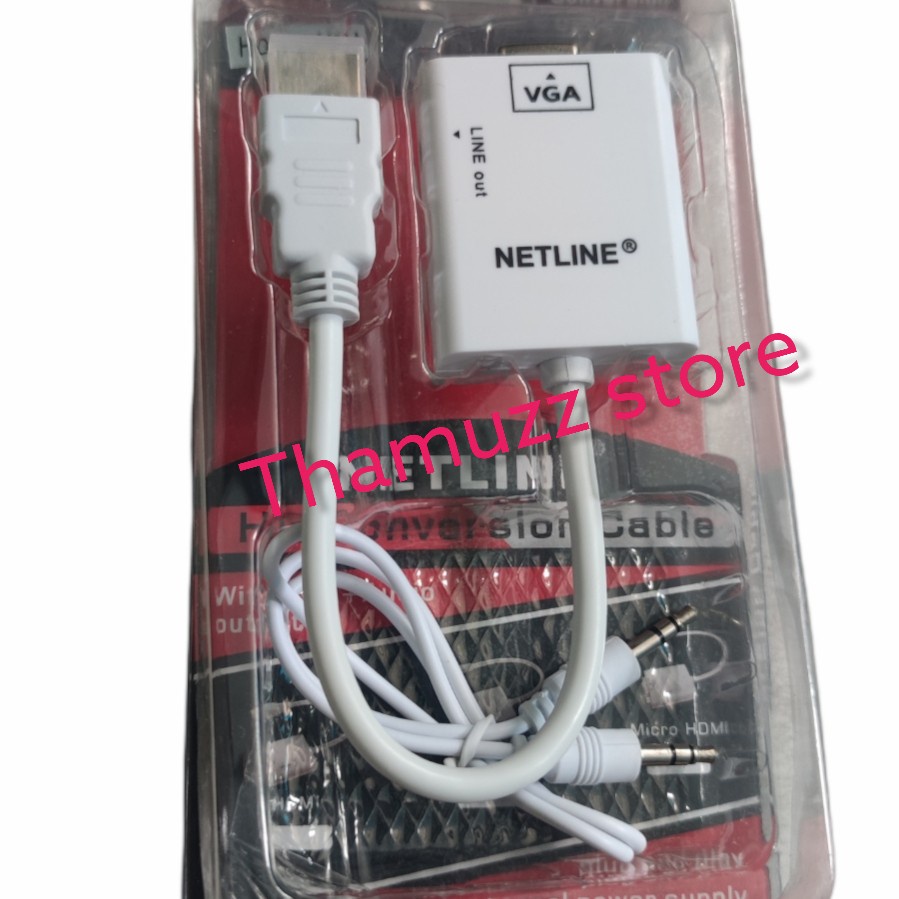 NETLINE kabel converter hdtv male to vga + audio 3.5mm