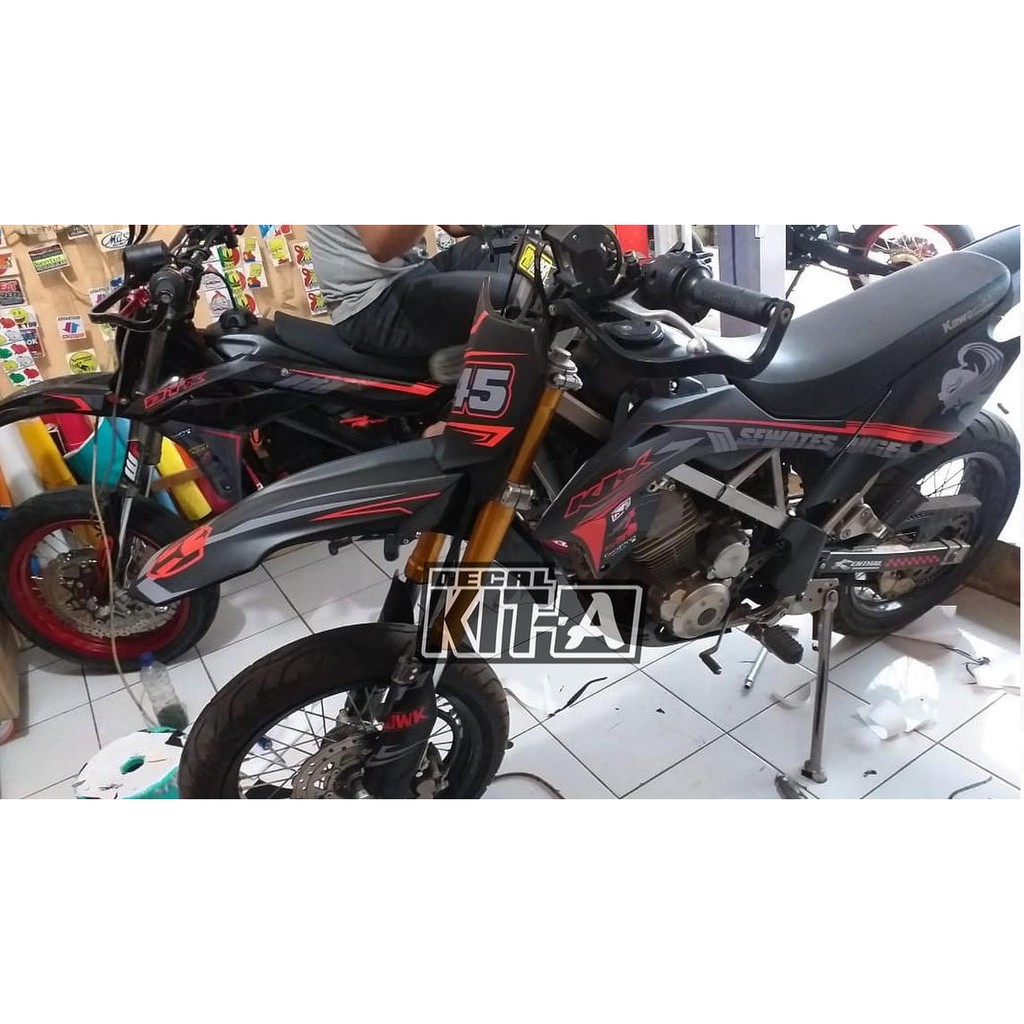 Decal Stiker Klx Bf 150 Hitam Merah Dekal Striping Sticker New Klx Bf Extreme 2018