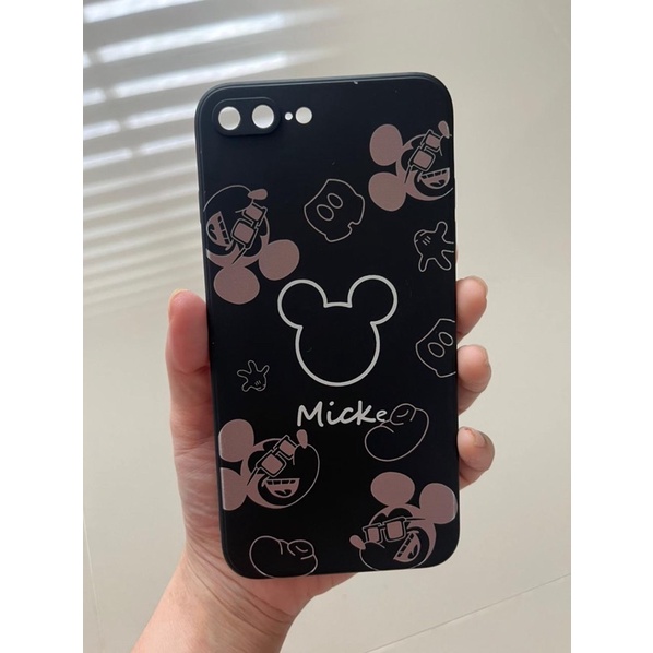 [used] iPhone 7+  / 8+ Disney Mickey Mouse hard silicone case - hitam/black