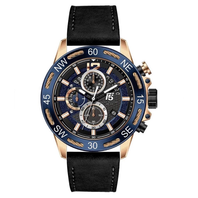 JAM TANGAN PRIA TERBARU✅T5 H 3807G ORIGINAL Cronograph, Stopwatch,Leather Strap Water Resistant 3 AT