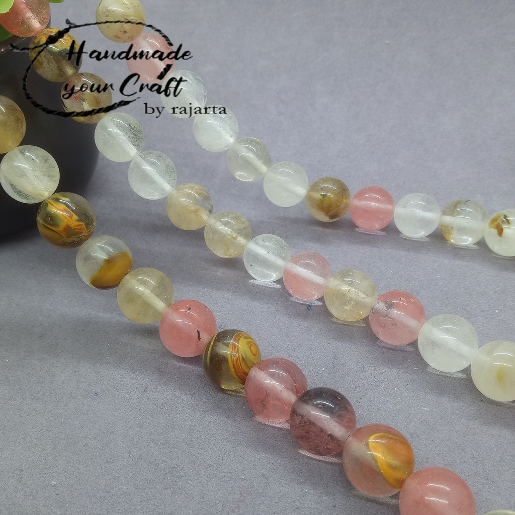 Butir Batu Cherry Quartz Beads Natural Loose Stone