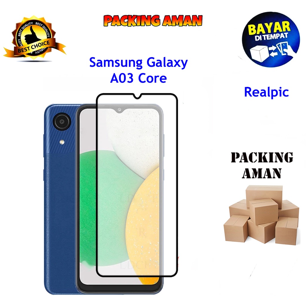 Tempered Glass Samsung Galaxy A03 Core Full Cover / Full Screen Protector Anti Gores