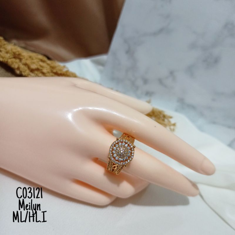 Cincin Meilyn Zircon Gold Mewah C03121