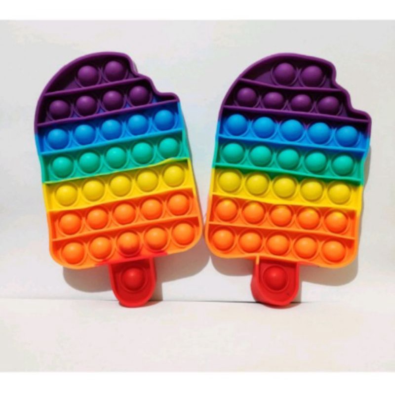 pop it murah banget mainan edukasi bulat unicorn rainbow indonesia tik tok cod among us-Ice cream rainbow
