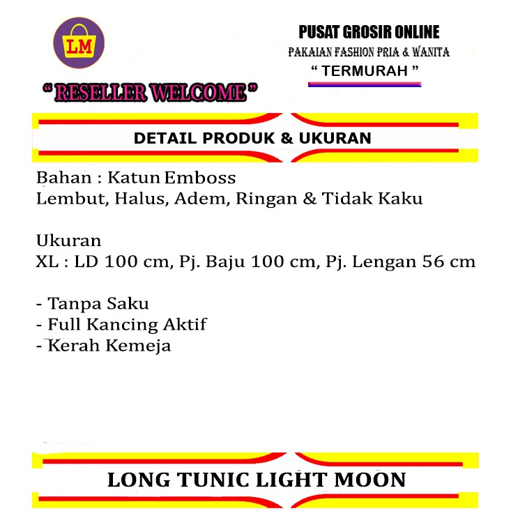 TERMURAH TERLARIS Baju Atasan Tunik Wanita Lengan Panjang LONG TUNIC MOON LIGHT TERBARU LMS 19549