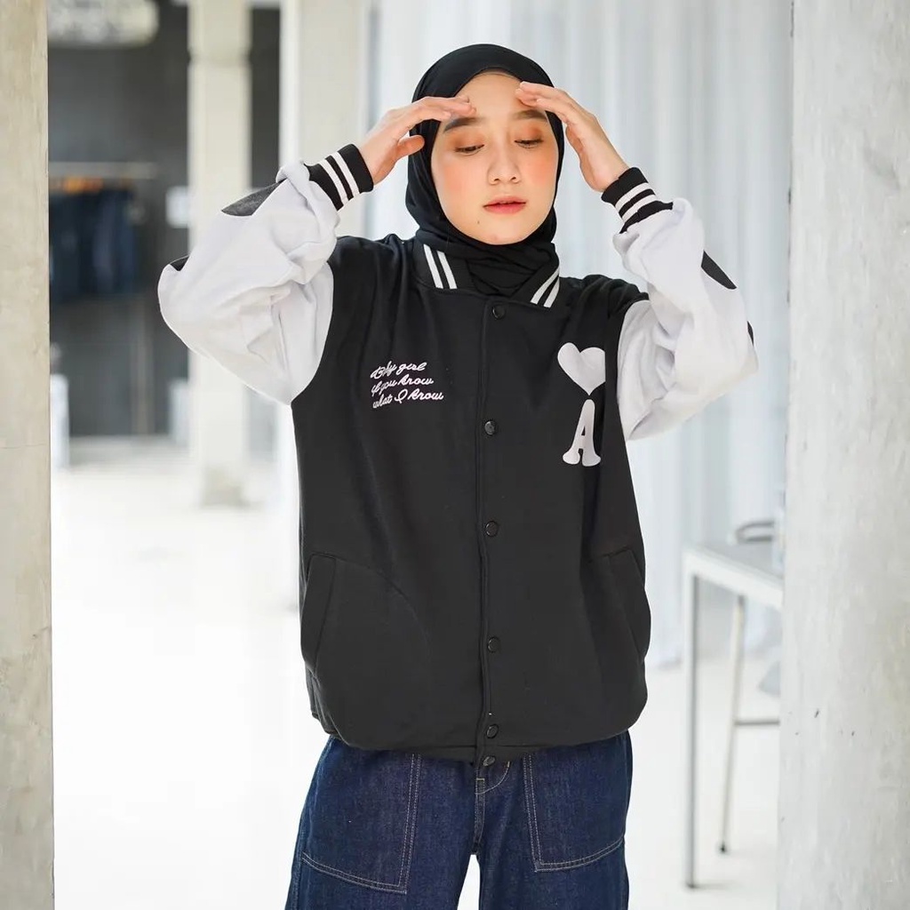 MW- Jaket Baseball Base Ball A LOVE Wanita/Pria