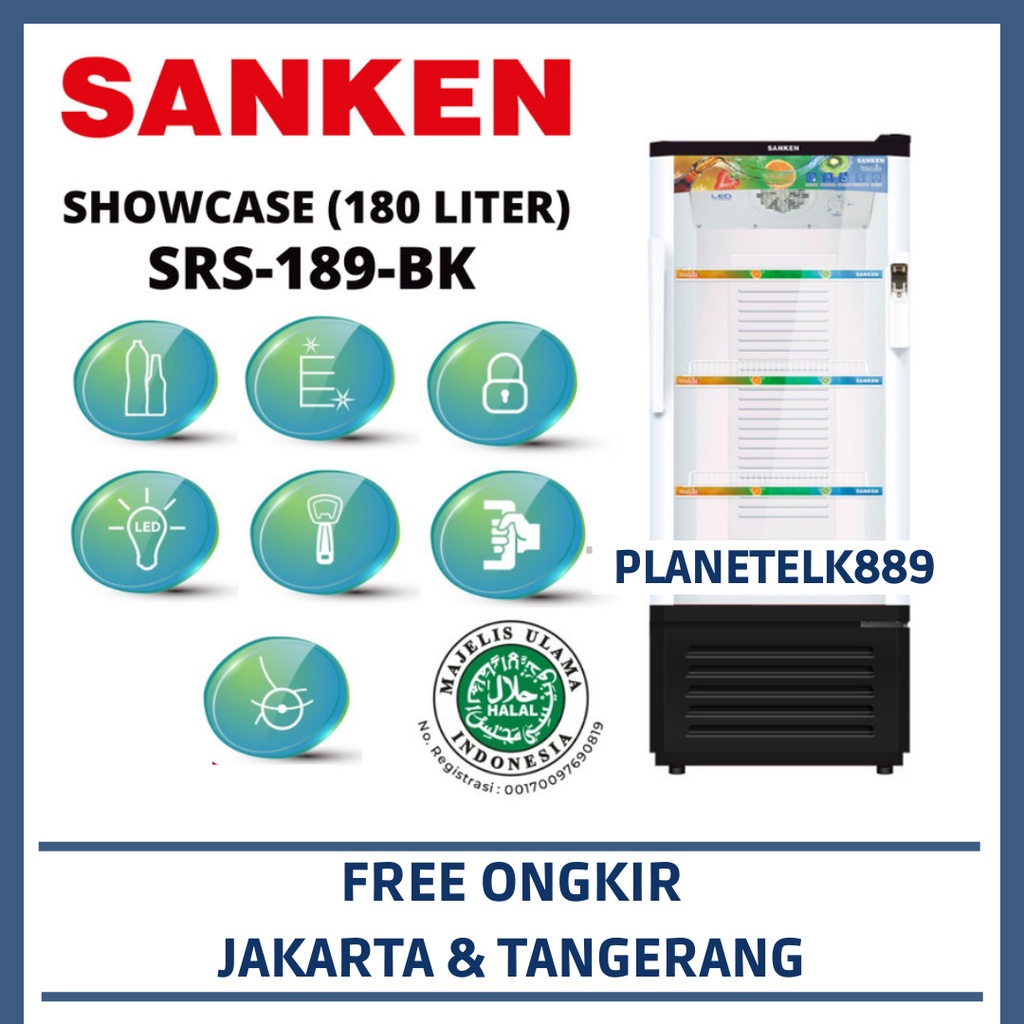 SHOWCASE SANKEN SRS-189-BK 180 LITER SRS 189BK SRS189BK