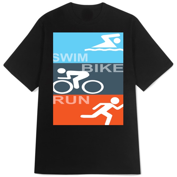 Kaos Swim Bike Run OLYMPIC TRIATHLON Tshirt Unisex