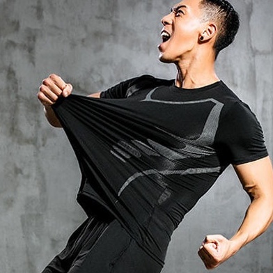 Set Kaus Celana Pria Long John Kaos Olahraga Cepat kering Spandex Indoor Outdoor Fitness Tracksuit Workout Quick Dry Pria Gaya Baru Olahraga Gym Kebugaran Kompresi Olahraga Setelan Pakaian Lari Jogging Olahraga Memakai Latihan Latihan Ketat