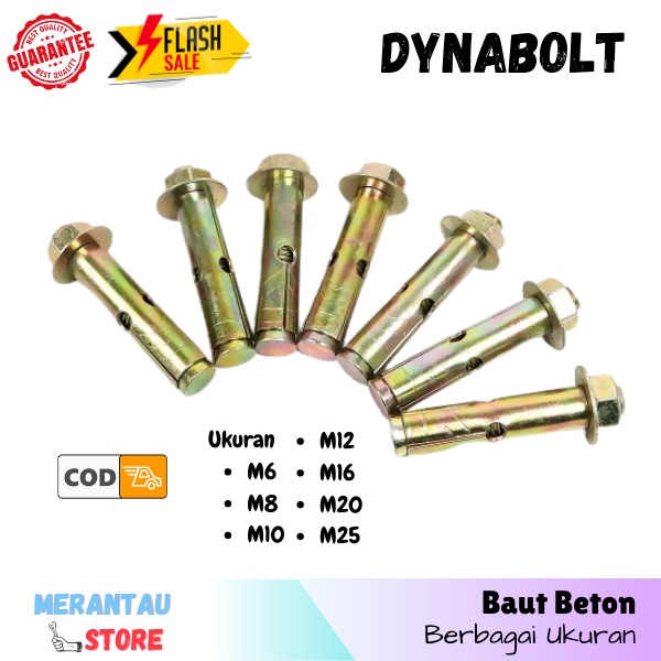 Baut Tembok Beton Dynabolt M6 M8 M10 M12 Baut Beton Panjang Baut Tanam Tembok Sekrup Skrup Tembok