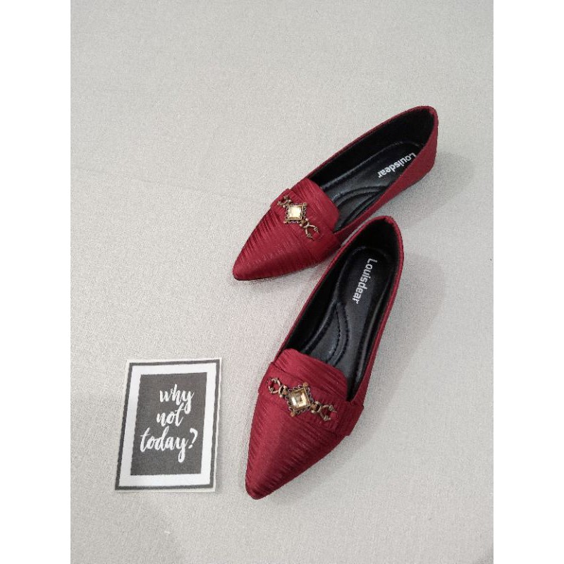 LOUISDEAR sepatu flat shoes bahan satin B5