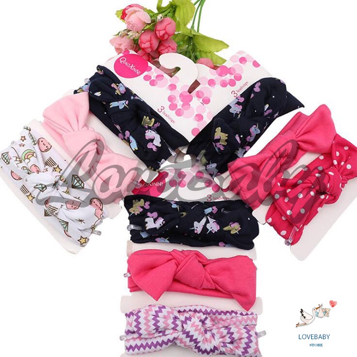 [1KG 26PCS] LBS Set Bandana Bayi Dengan Model Ikatan Pita