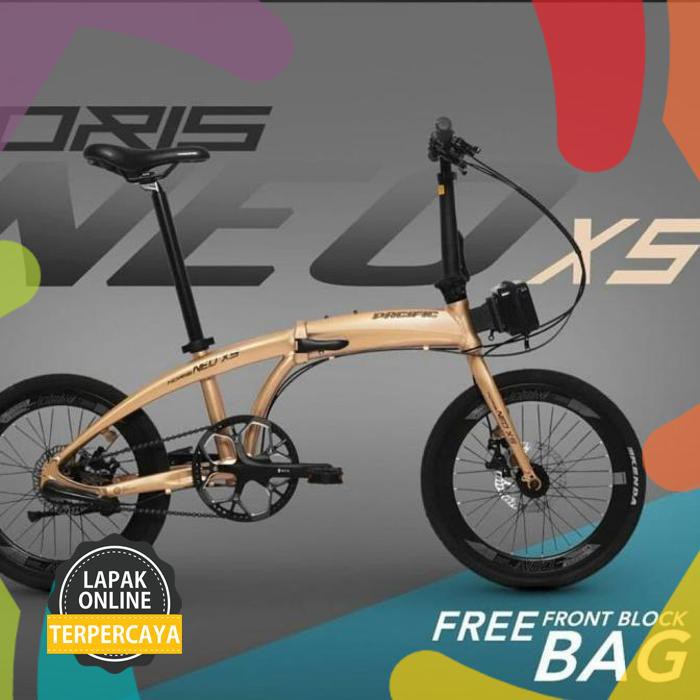 Original (Khusus Gosend / Grab ) Sepeda Lipat 20 Pacific Noris Neo X5 Original - Biru Barang