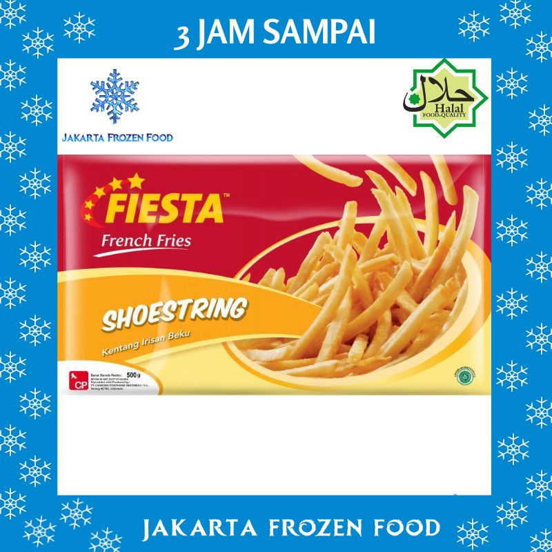 

Kentang Goreng Shoestring FIESTA 500gr Makanan Halal Enak Murah
