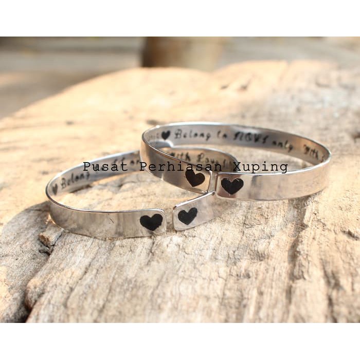 Gelang nama couple monel / perhiasan nama monel