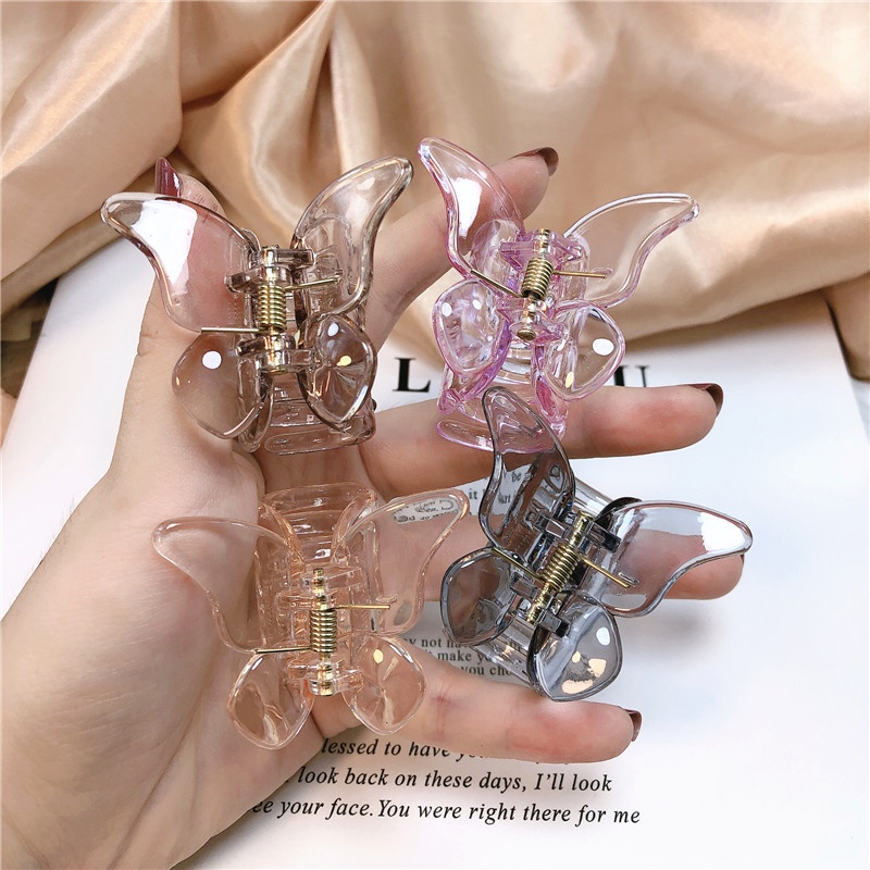 Retro Acrylic Transparent Butterfly Hair Clip For Women