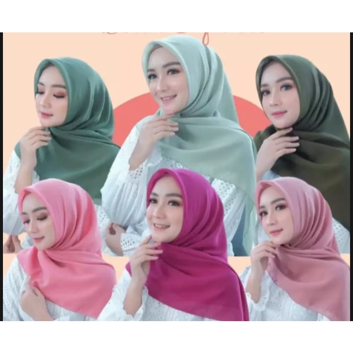 Hijab Segiempat Bella Square Polos Warna Terlengkap