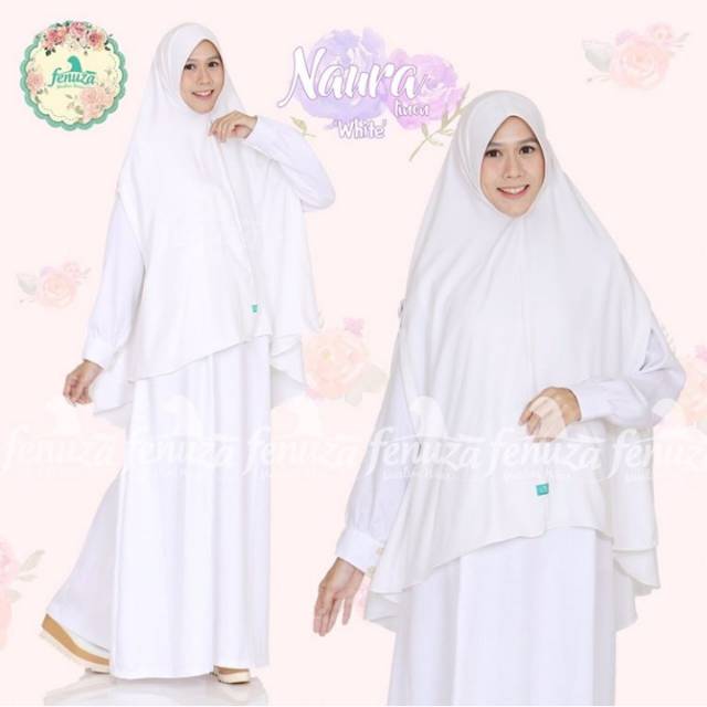 Preloved Gamis Set Naura Putih by Fenuza