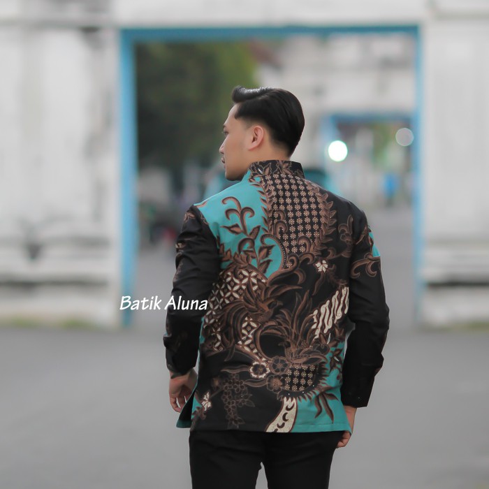 Baju Kemeja Batik Pria Modern Slimfit Premium Solo Pabrik Batik Aluna PCW 076