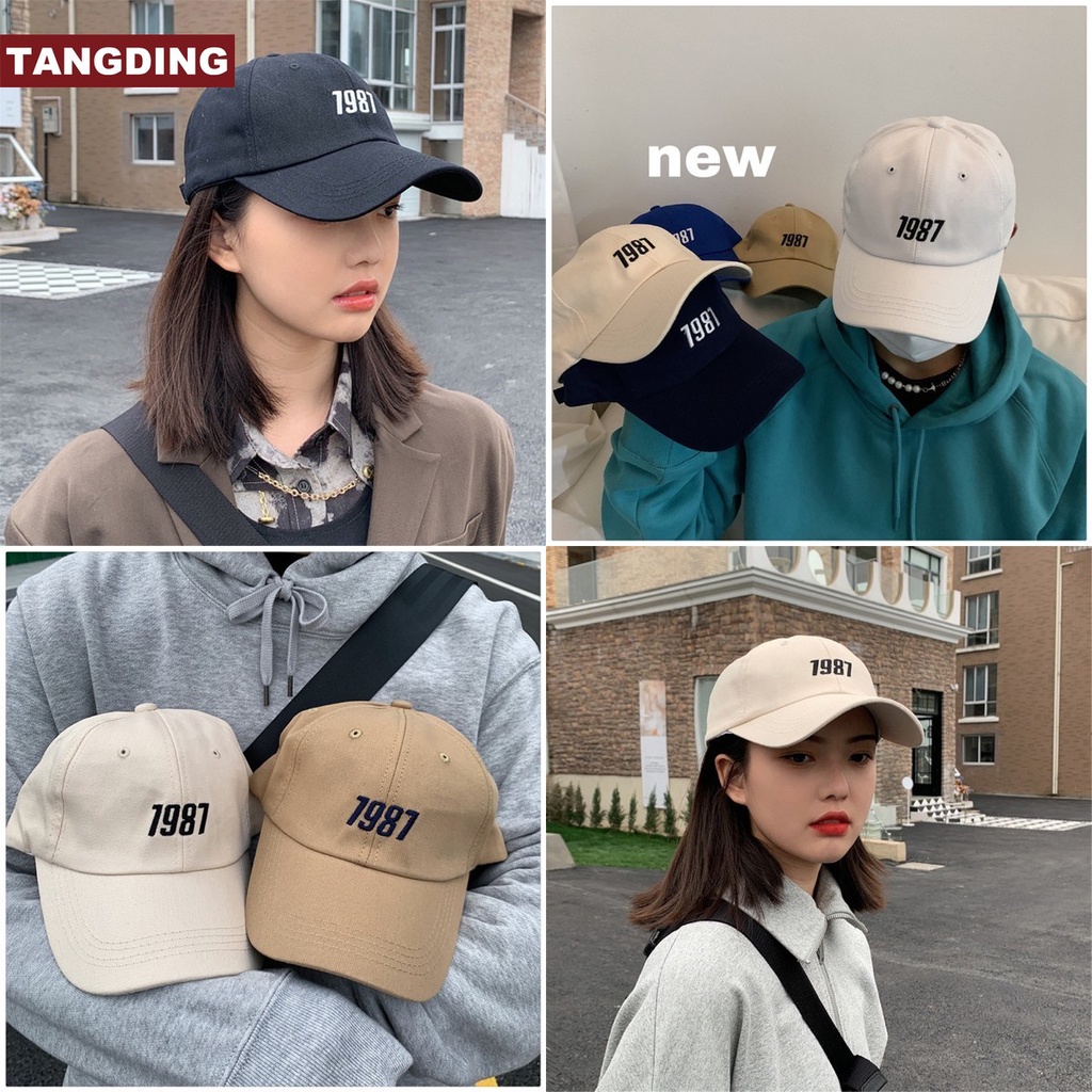 Topi Baseball Motif Bordir Alfabet 1987 6 Warna Serbaguna Gaya Korea Hipster Kasual Untuk Anak-Anak