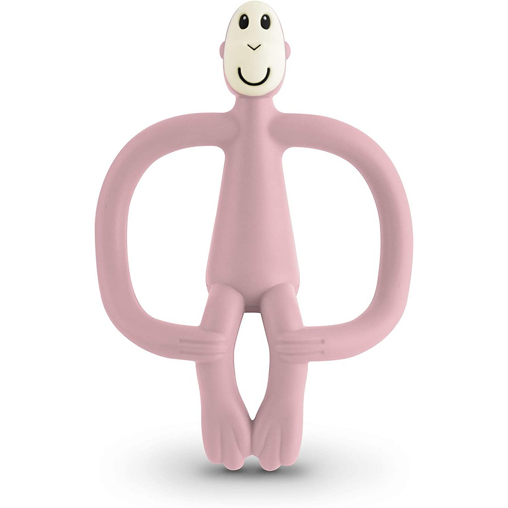 Matchstick Monkey Teether Baby Teething Toy Bayi Gigitan Gusi Anak Bayi Sikat Gigi Mainan Applicator-Dusty Pink