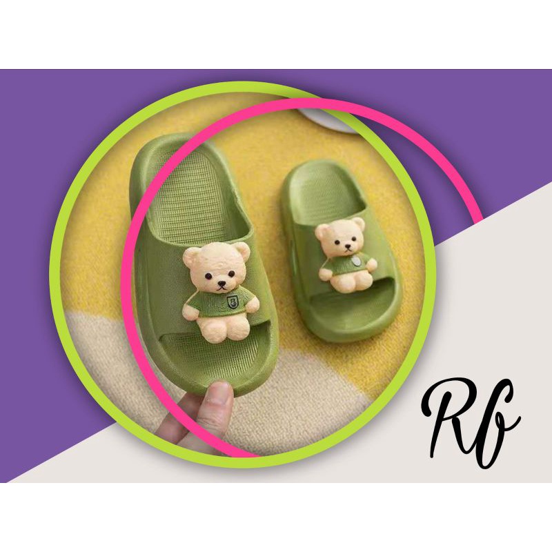 Sandal Slop Karet Anak Karakter Boneka Bear Import RF