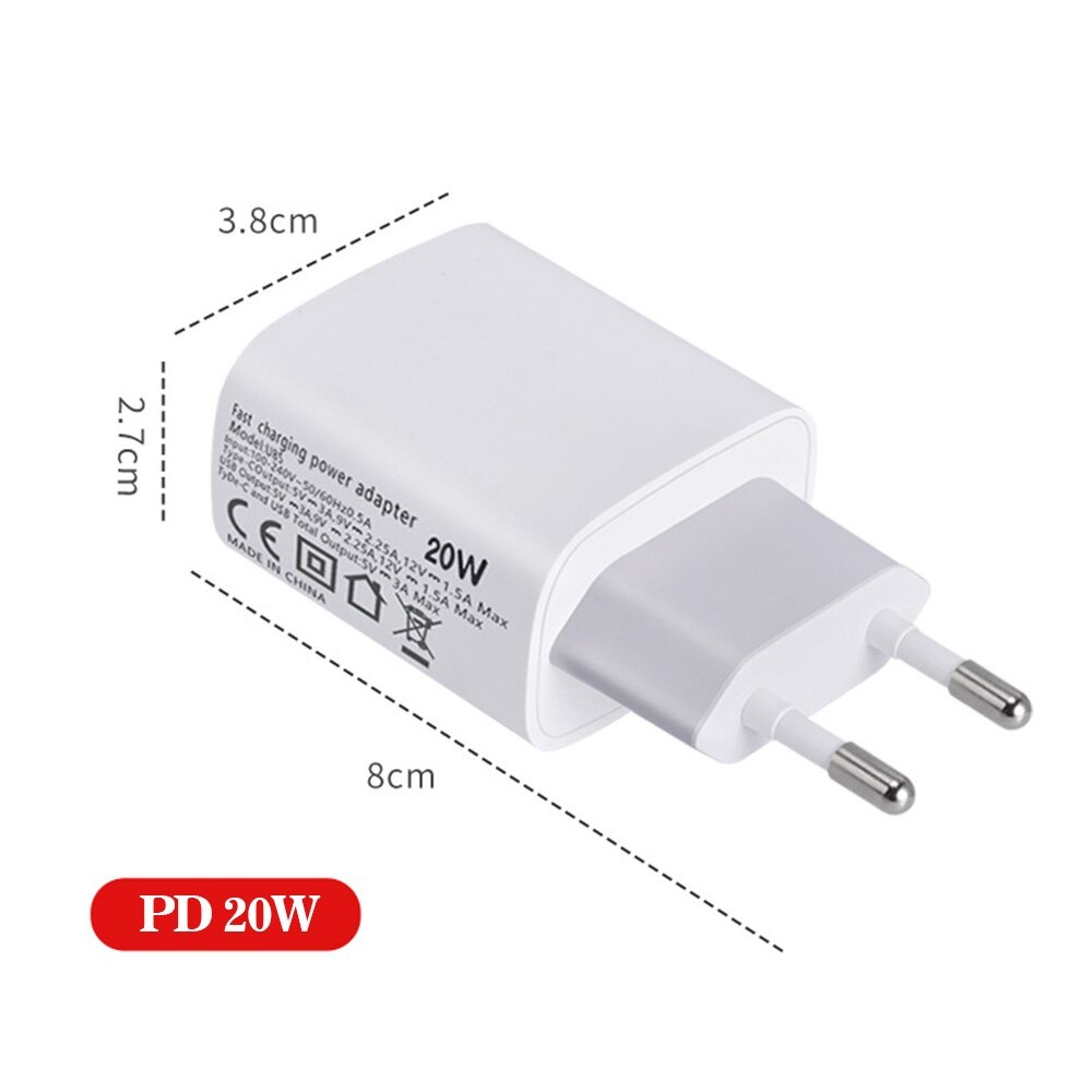 ZONGJI Small Travel Charger USB Type C PD Quick Charge 3.0 20W - T087 - White